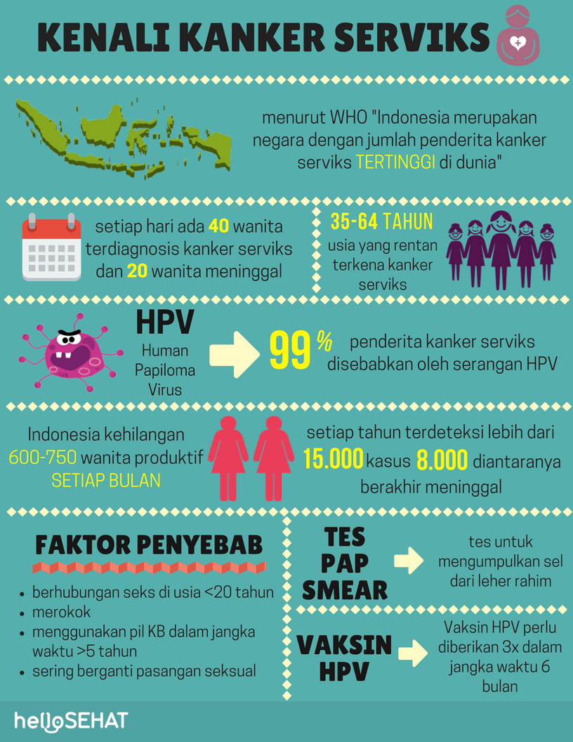 Gebärmutterhalskrebs-Infografik in Indonesien